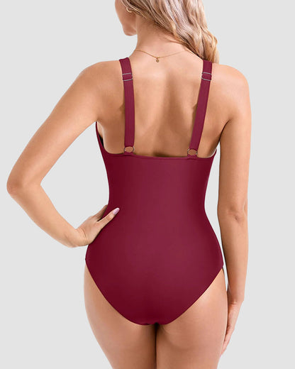 Sexy Mesh Tummy Control One Piece Swimsuit