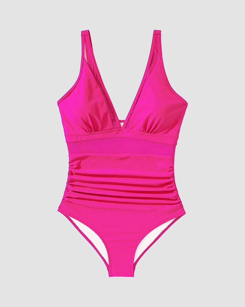 Sexy Mesh Tummy Control One Piece Swimsuit