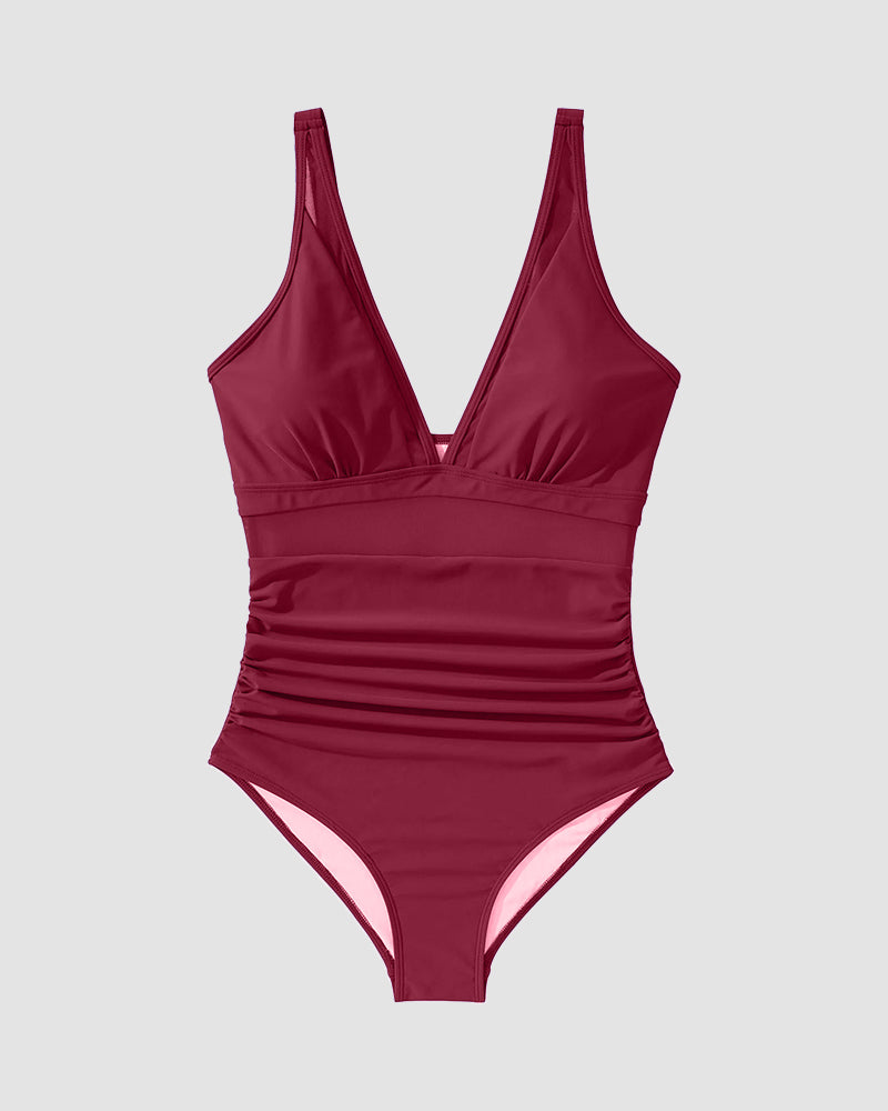 Sexy Mesh Tummy Control One Piece Swimsuit