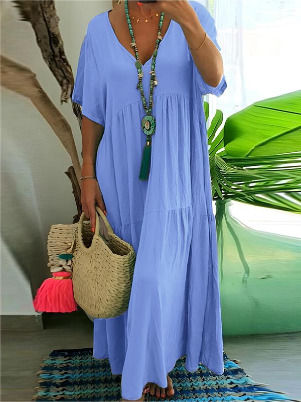 BohoBloom™ – Tummy covering Ruffle Smock Dress