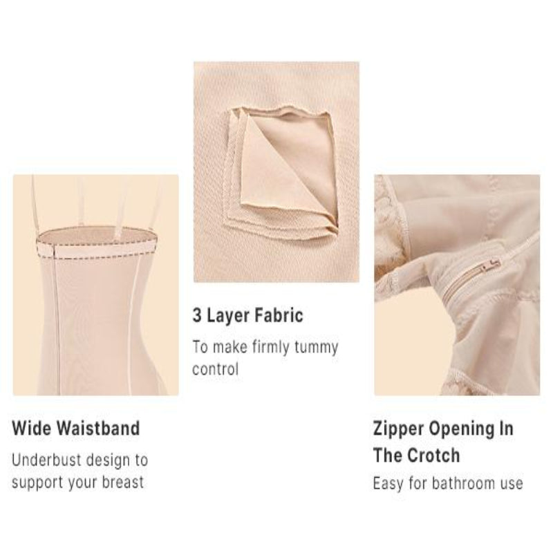AirSlim Tummy Tucking Bodysuit with Adaptable Shoulder Band & Butt Lifter