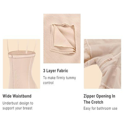 AirSlim Tummy Tucking Bodysuit with Adaptable Shoulder Band & Butt Lifter