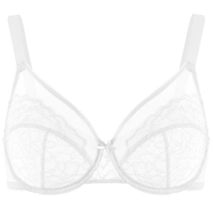 Enchante Floral Lace Plus Size Underwire Unlined Unpadded Full Coverage Bra