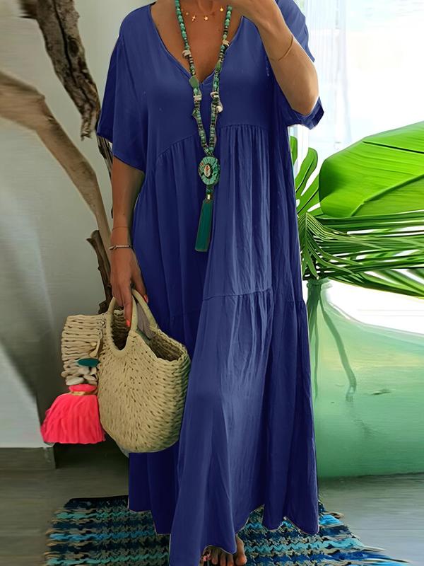 BohoBloom™ – Tummy covering Ruffle Smock Dress