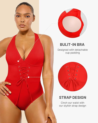 Smart Sculpt Plunge Corset Shaping Swimsuit