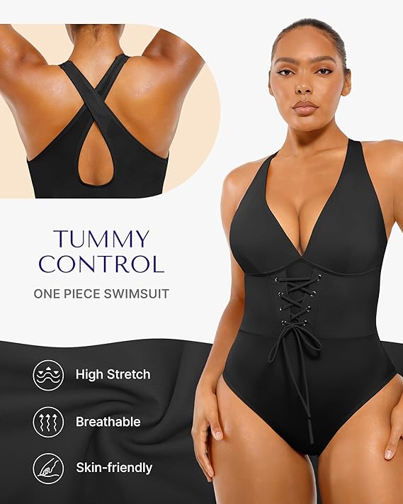 Smart Sculpt Plunge Corset Shaping Swimsuit