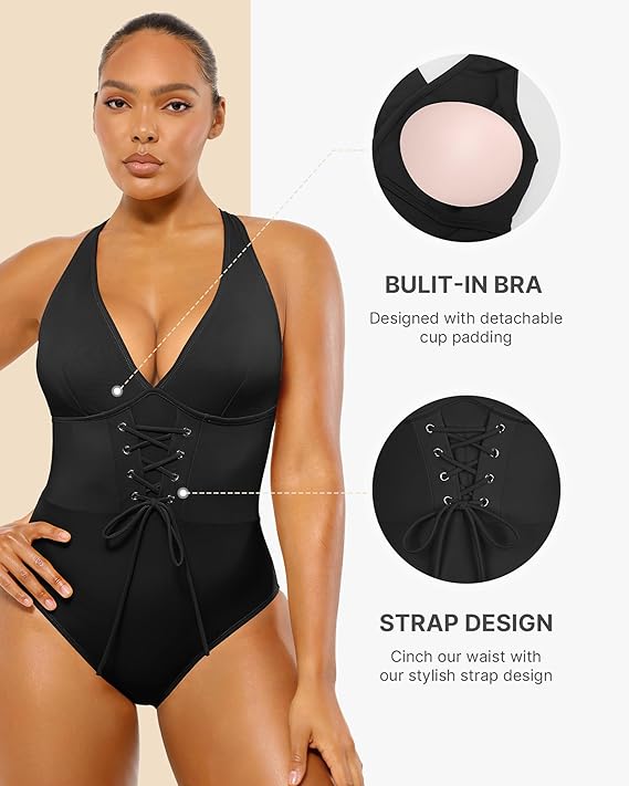 Smart Sculpt Plunge Corset Shaping Swimsuit