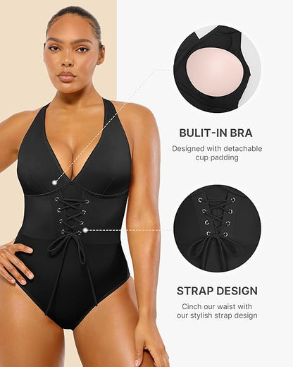 Smart Sculpt Plunge Corset Shaping Swimsuit