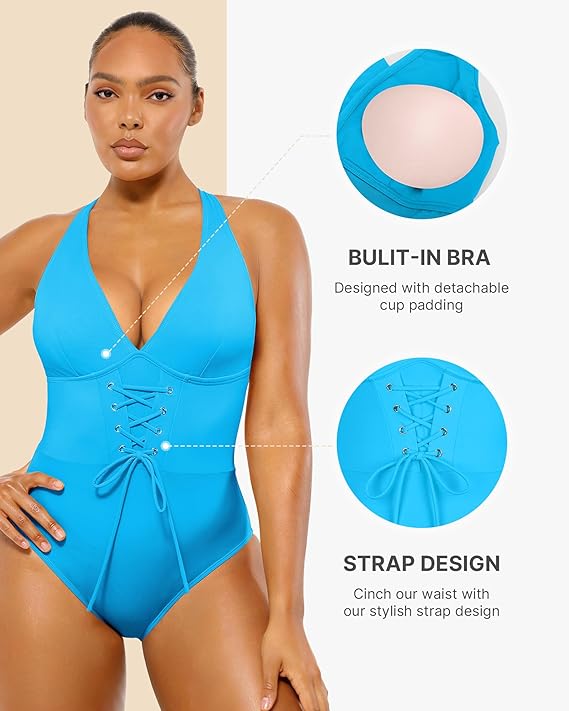 Smart Sculpt Plunge Corset Shaping Swimsuit