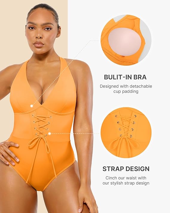 Smart Sculpt Plunge Corset Shaping Swimsuit