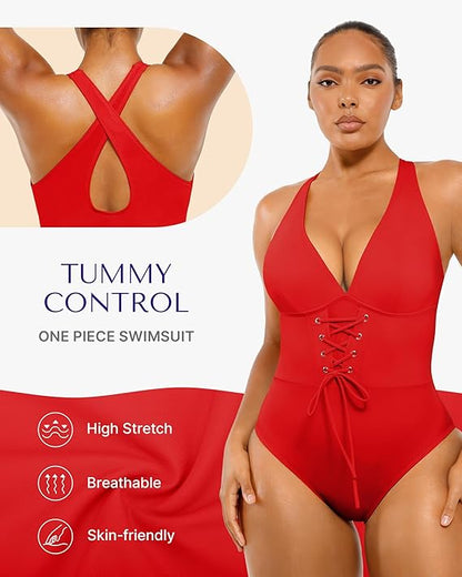 Smart Sculpt Plunge Corset Shaping Swimsuit