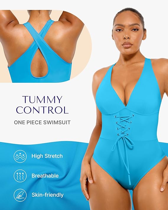 Smart Sculpt Plunge Corset Shaping Swimsuit