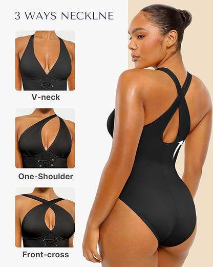 Smart Sculpt Plunge Corset Shaping Swimsuit