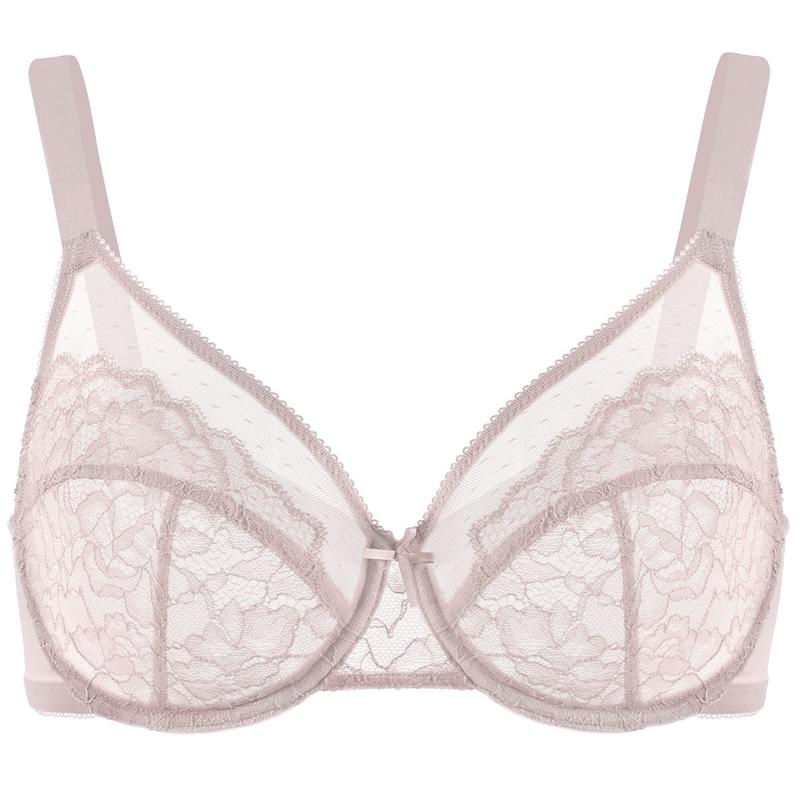 Enchante Floral Lace Plus Size Underwire Unlined Unpadded Full Coverage Bra