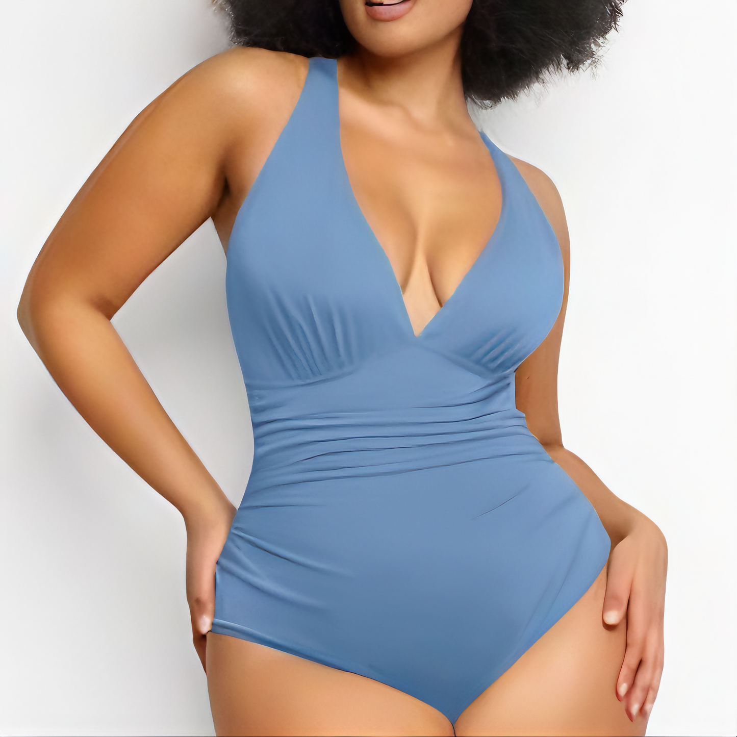 Smart Sculpt Front Ruched Swimsuit With Tummy Tucking
