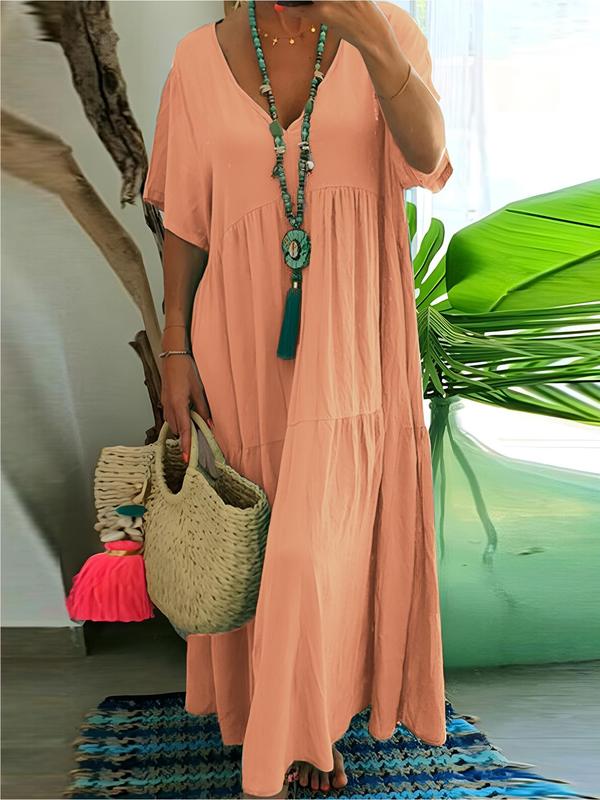 BohoBloom™ – Tummy covering Ruffle Smock Dress
