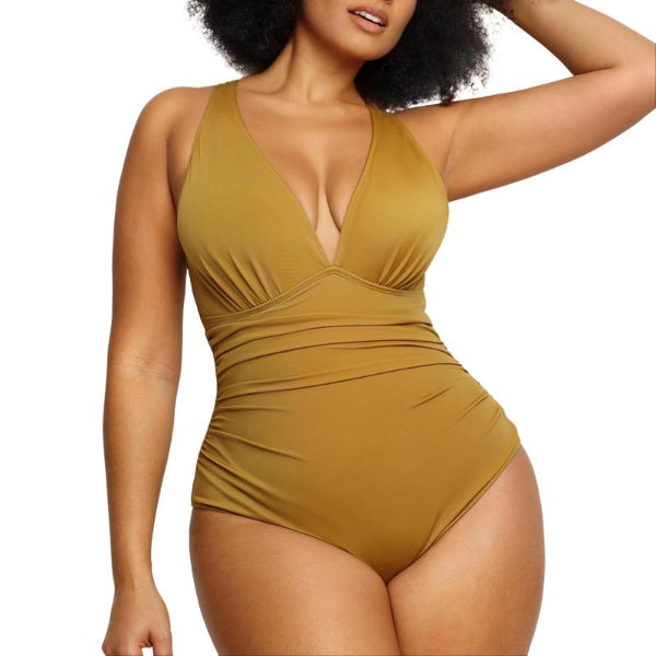 Smart Sculpt Front Ruched Swimsuit With Tummy Tucking