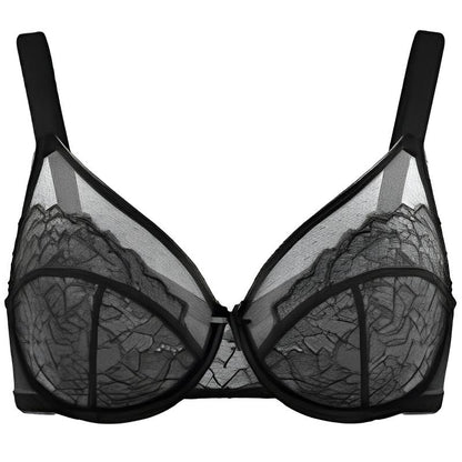 Enchante Floral Lace Unlined Comfort Non-padded Full Coverage Plus Size Underwire Bra