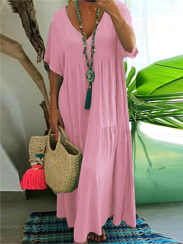BohoBloom™ – Tummy covering Ruffle Smock Dress