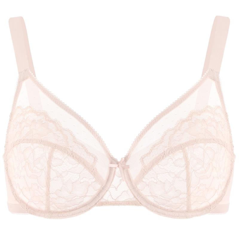 Enchante Floral Lace Plus Size Underwire Unlined Unpadded Full Coverage Bra