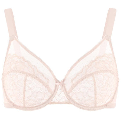 Enchante Floral Lace Plus Size Underwire Unlined Unpadded Full Coverage Bra