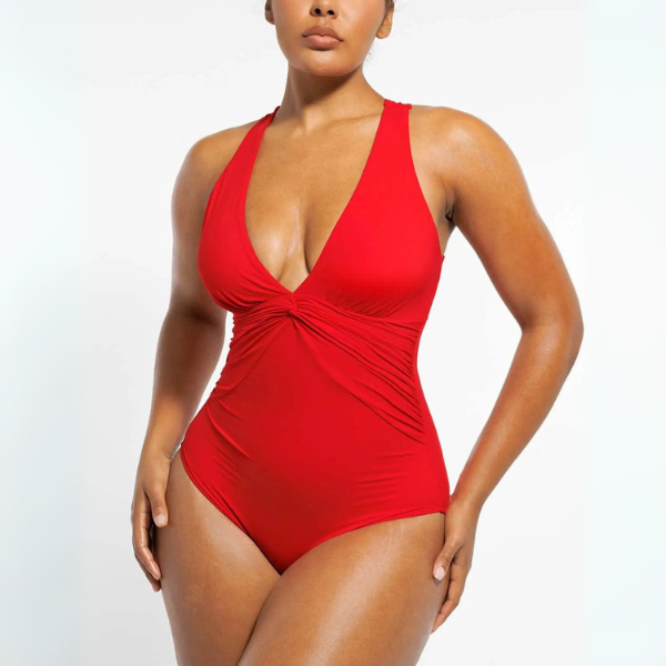 Smart Sculpt Front Ruched Swimsuit With Tummy Tucking