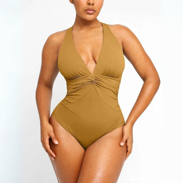 Smart Sculpt Front Ruched Swimsuit With Tummy Tucking
