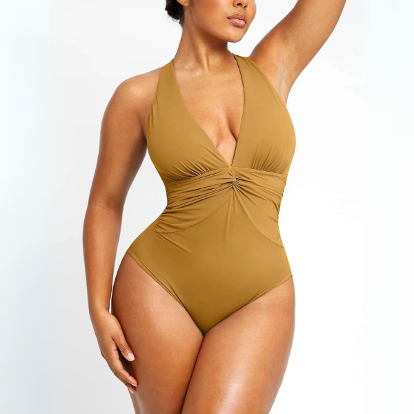 Smart Sculpt Front Ruched Swimsuit With Tummy Tucking