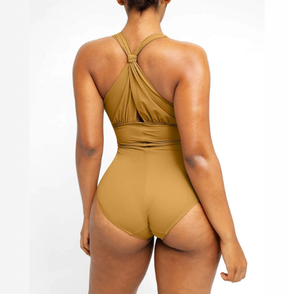 Smart Sculpt Front Ruched Swimsuit With Tummy Tucking