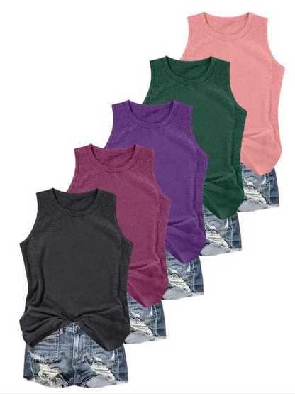 Women's Solid Round Neck Tank Top