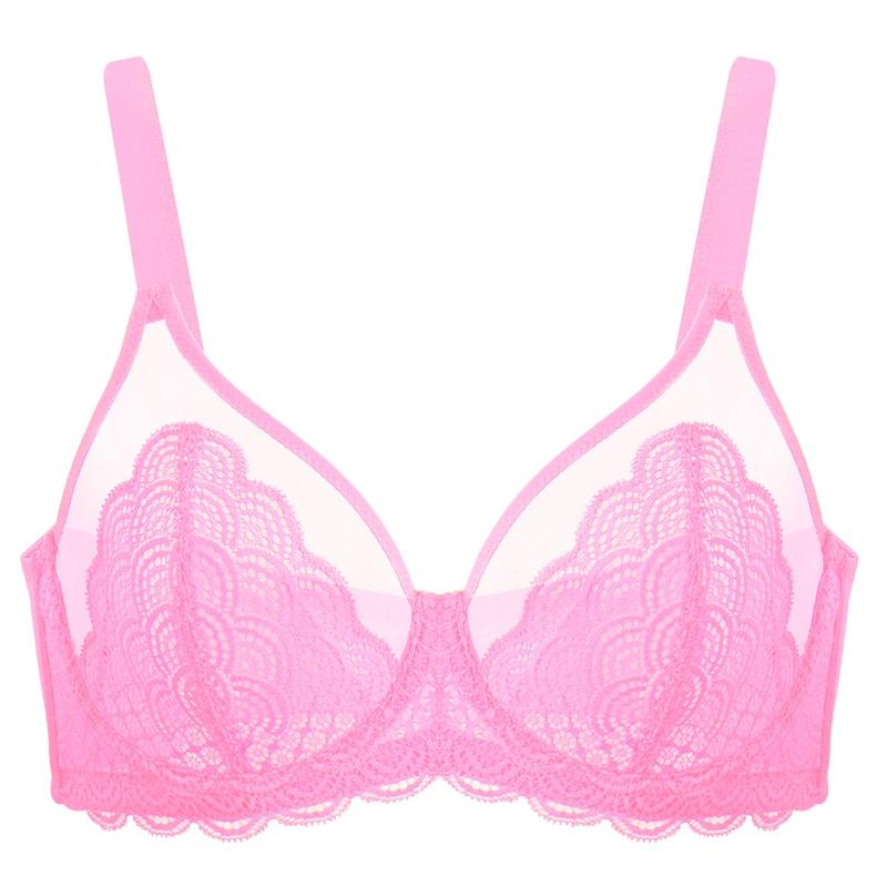 Mermaid Scales Lace Unlined Full Coverage Plus Size Underwire Bra