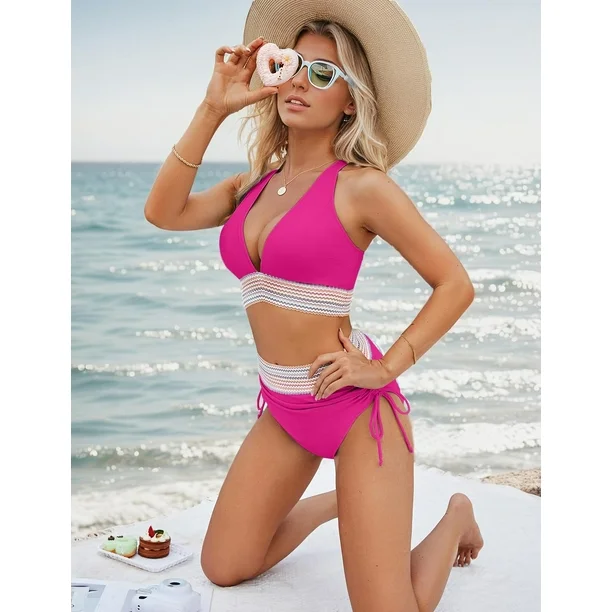 High Waisted Bikini Sets Tummy Control Swimsuits